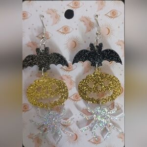 Glittery Halloween Earrings